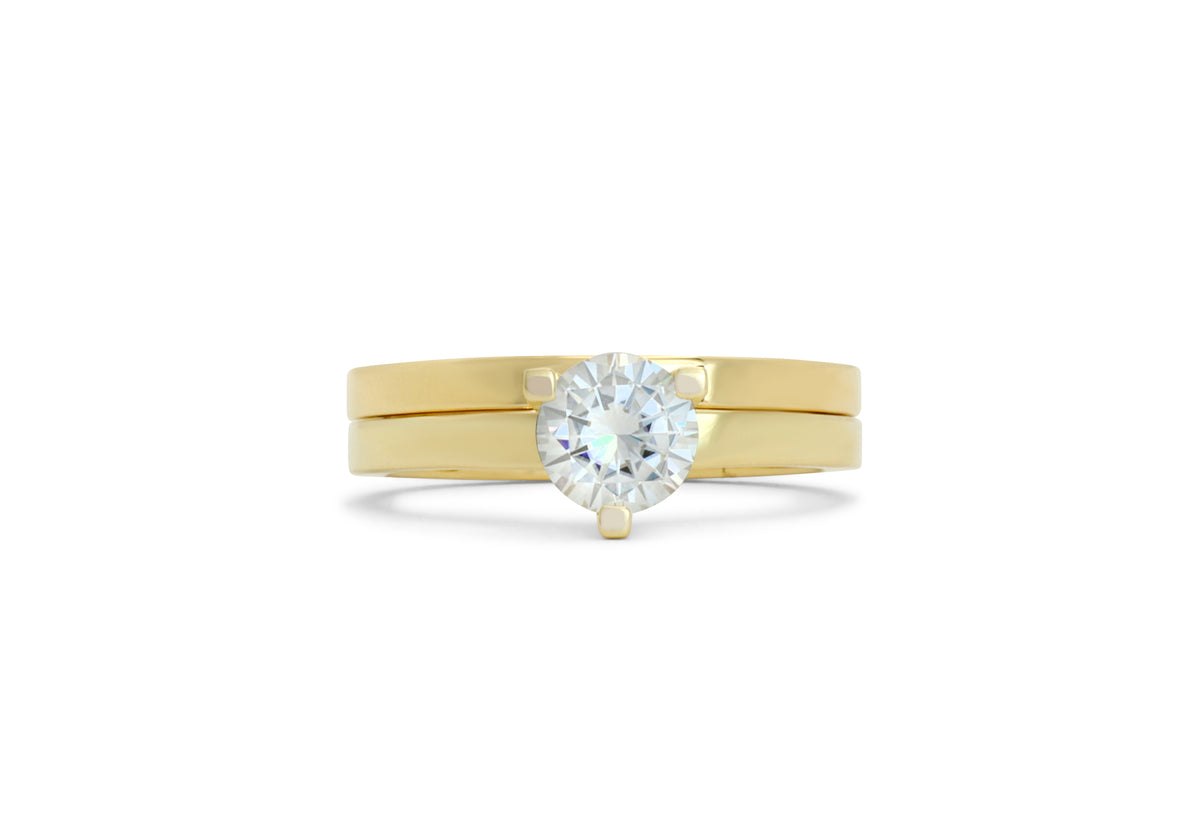 Duo bague de fiançailles et alliance | Diamant éthique | Montréal