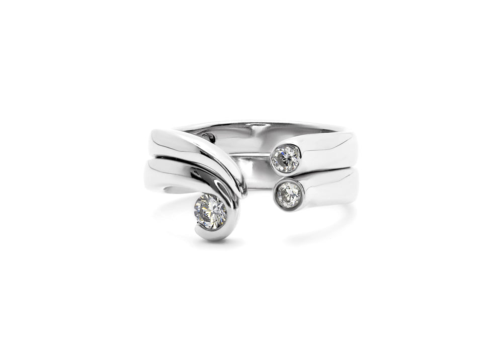 Duo bague de fiançailles et alliance | Bijouterie Flamme en rose