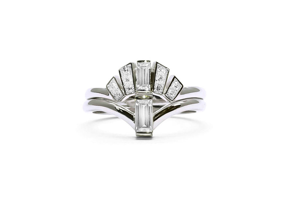 Duo bague de fiançailles et alliance │ Bijouterie Flamme en rose