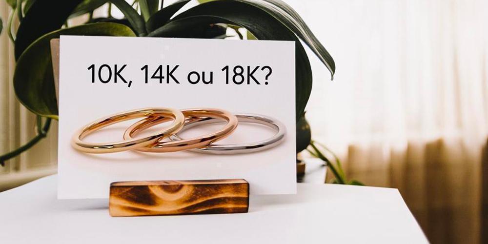 L or et son carat or 10k or 14k et 18K Flamme en Rose