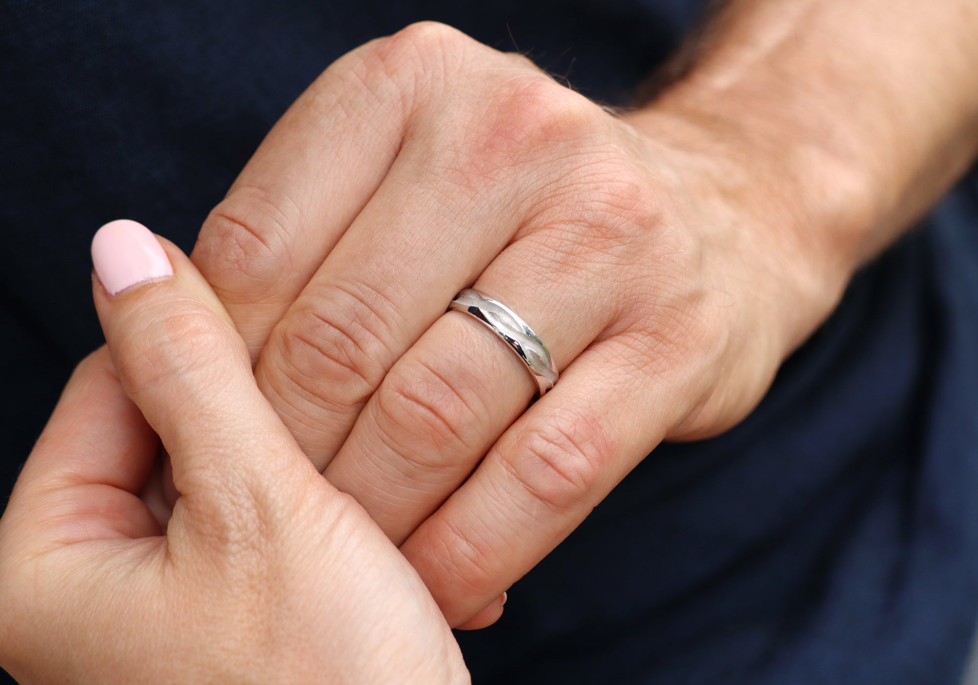 Bague signe de l'infini pour homme Argent sterling Flamme en rose