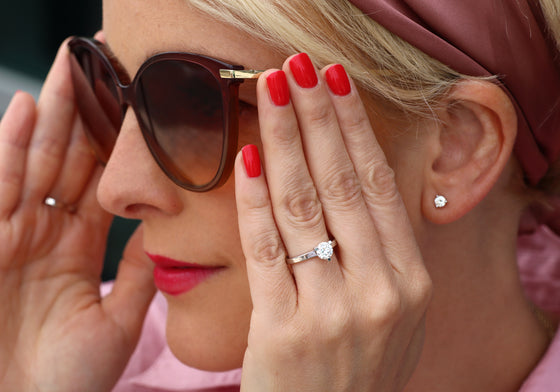 Solitaire moissanite 5 mm