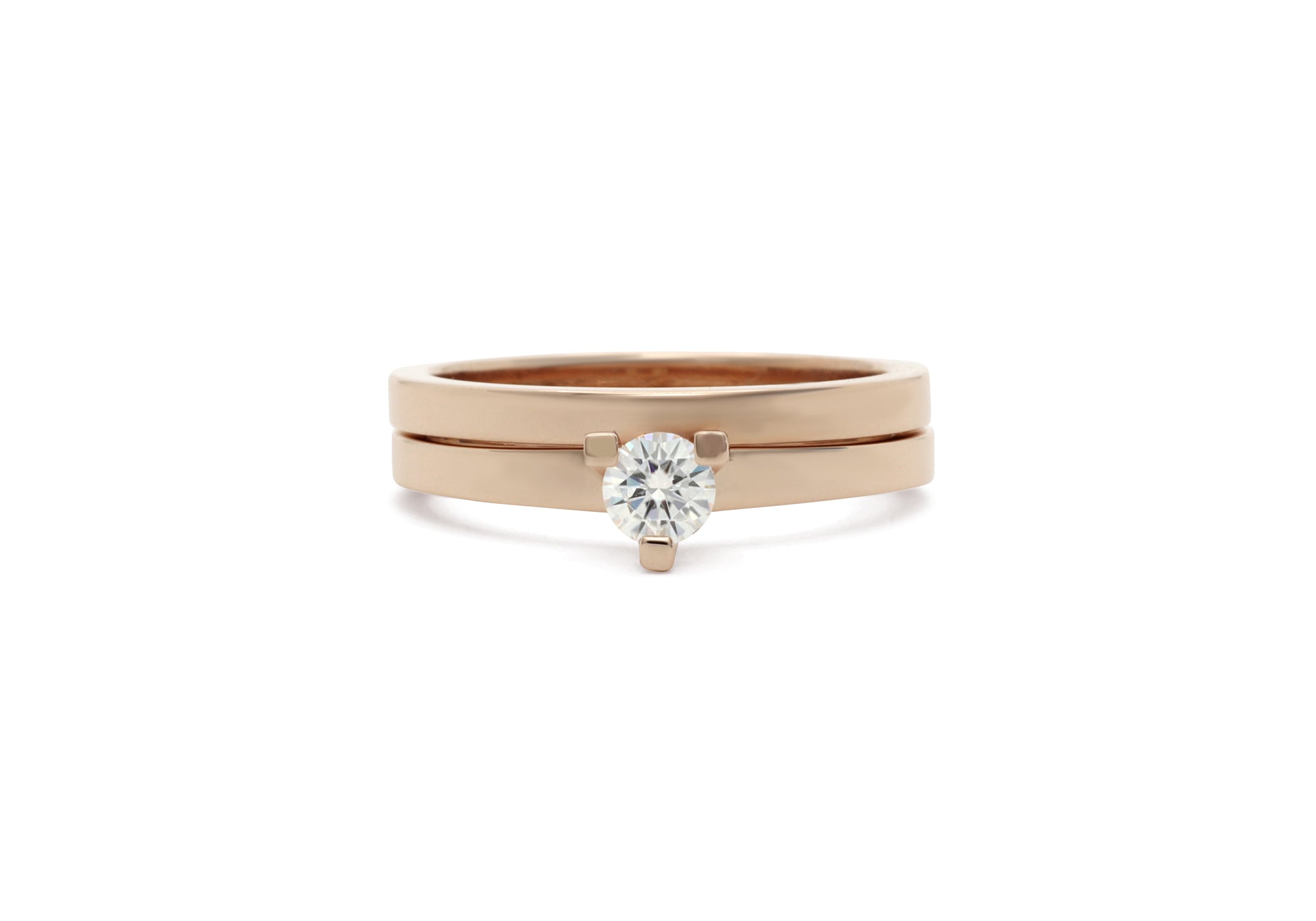 Duo bague de fiançailles et alliance | Diamant éthique | Montréal