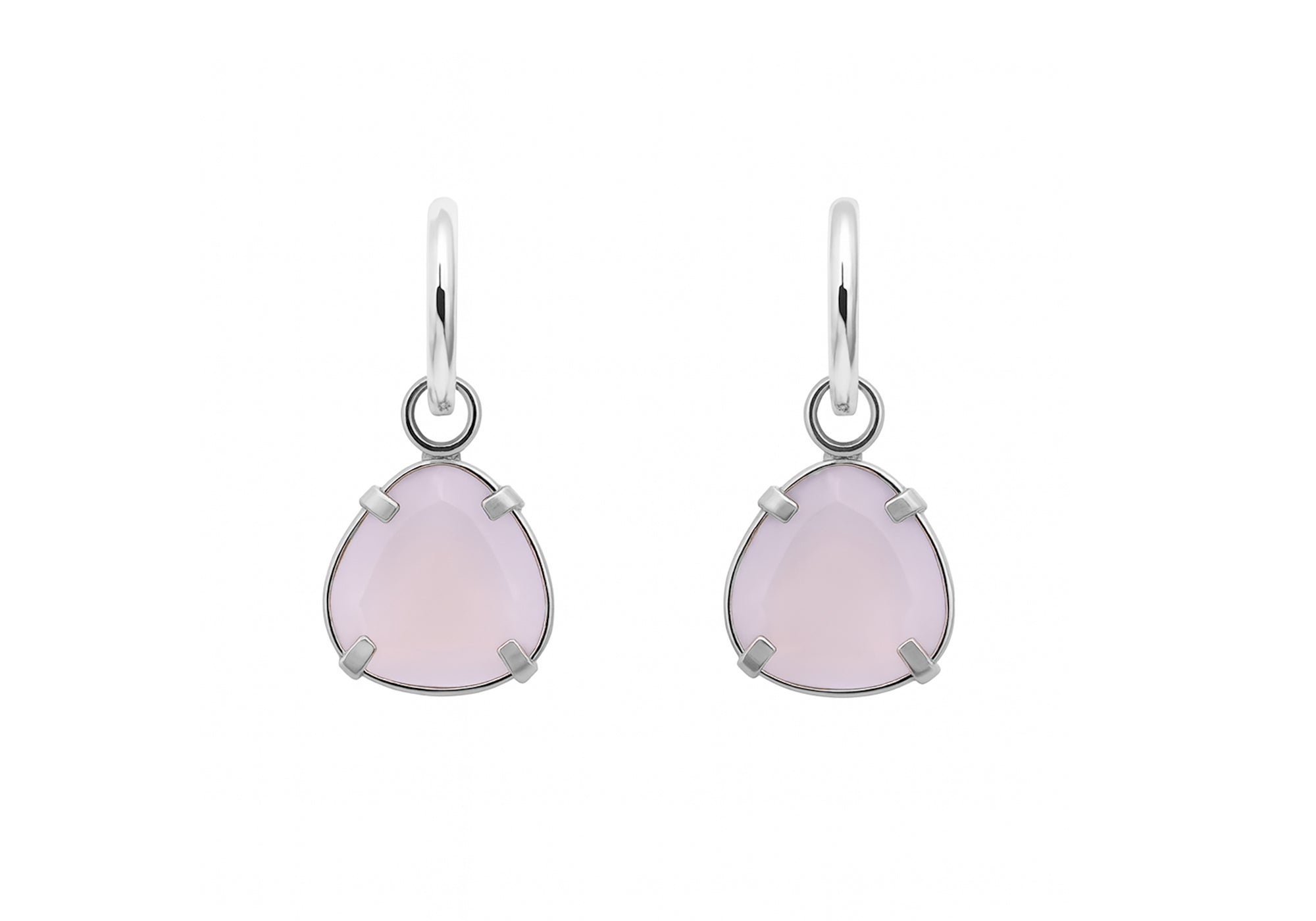 Anneaux or blanc enjoliveurs de quartz rose