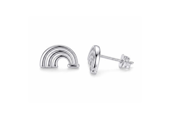 Mini boucles d'oreilles Arc-en-ciel (Ag925)