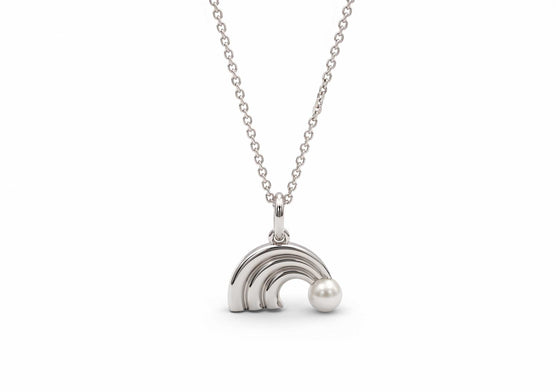 Pendentif Arc-en-ciel et perle (Ag925)