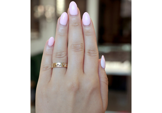 Jonc Art Déco avec diamants noirs et blancs