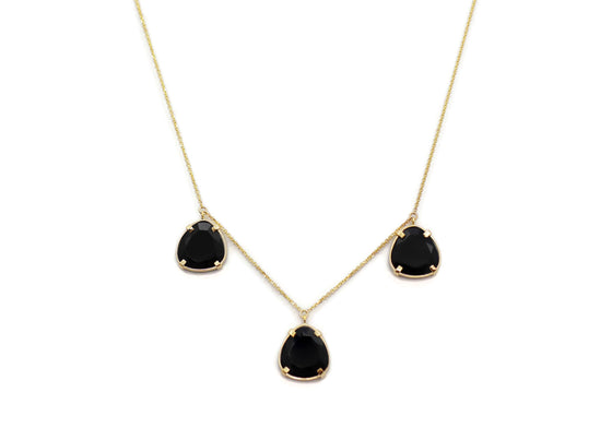 Collier à trois médaillons d'onyx