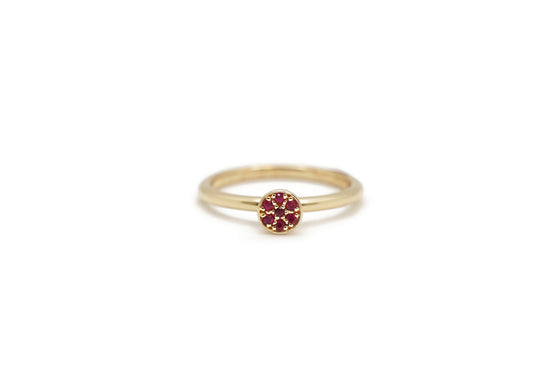 Bague  avec pavé de rubis naturels