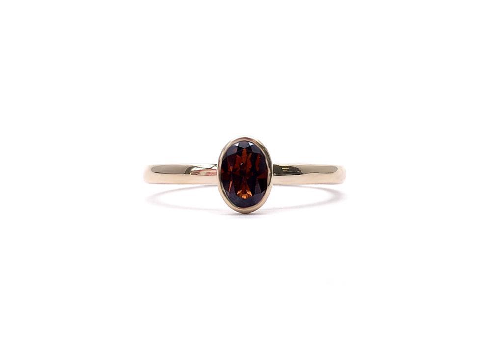 ring natural garnet yellow gold wait for me