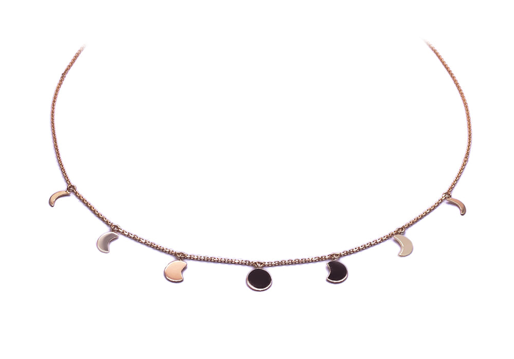 collier phase de la lune or rose clair de lune