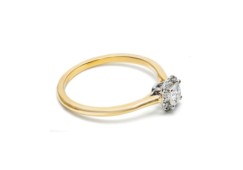 natural diamond ring yellow gold cherished side