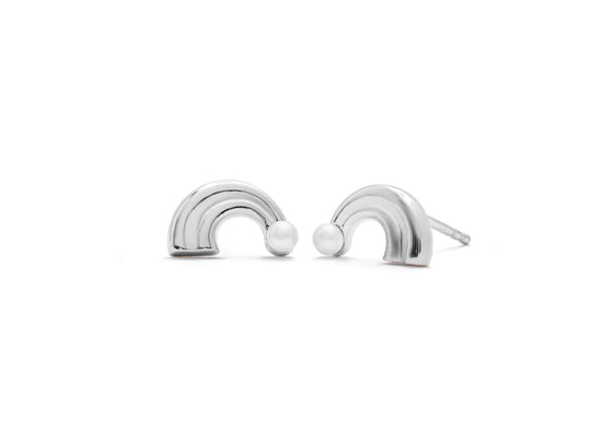 Mini boucles d'oreilles Arc-en-ciel et perles