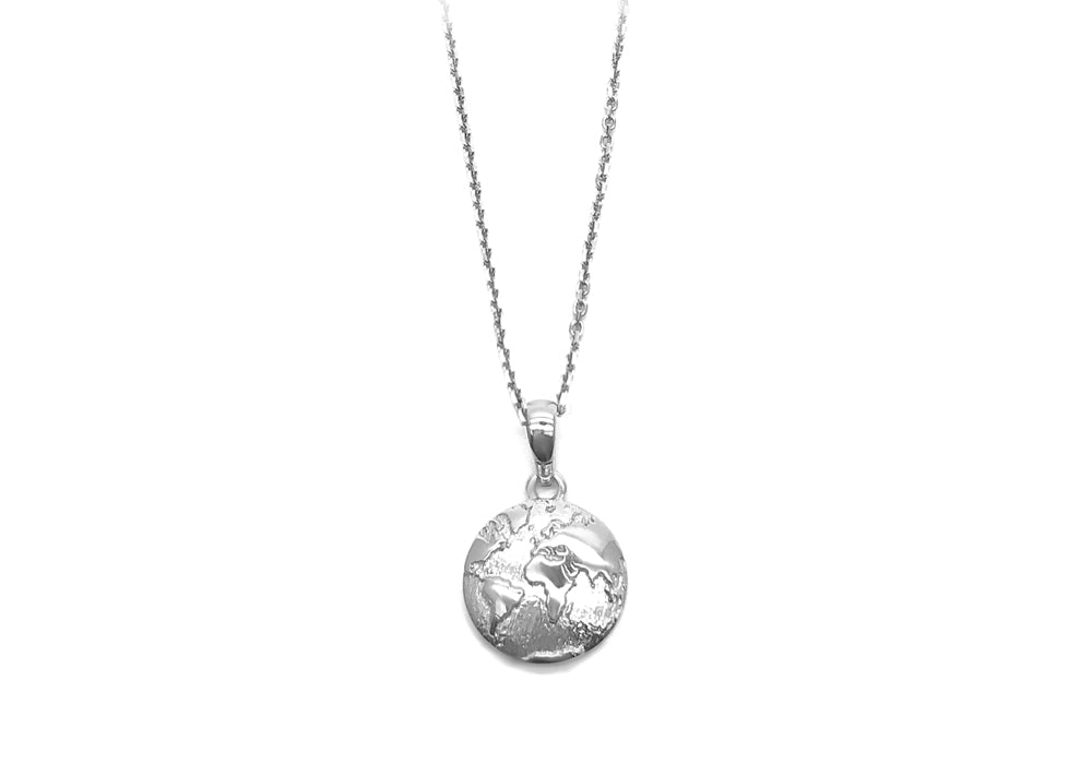 Pendant planet earth in white gold 22 April
