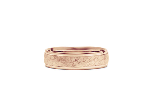 rose gold men's ring organic texture like a glove