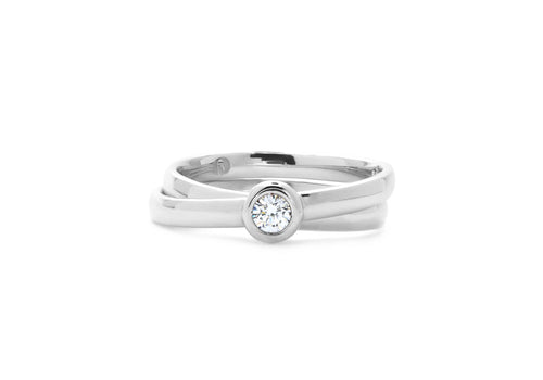 laboratory diamond cross ring white gold unison diamond ring