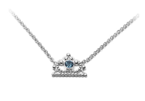 crown necklace necklace pendant white gold sterling silver jewelry topaz woman 