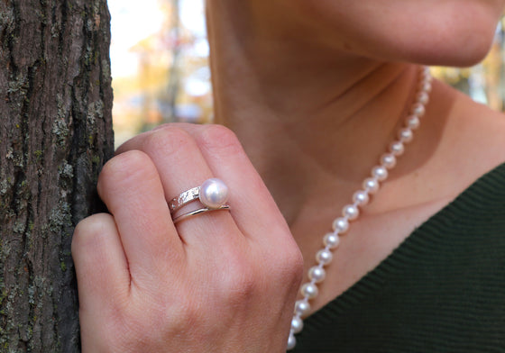 Double signature perle blanche