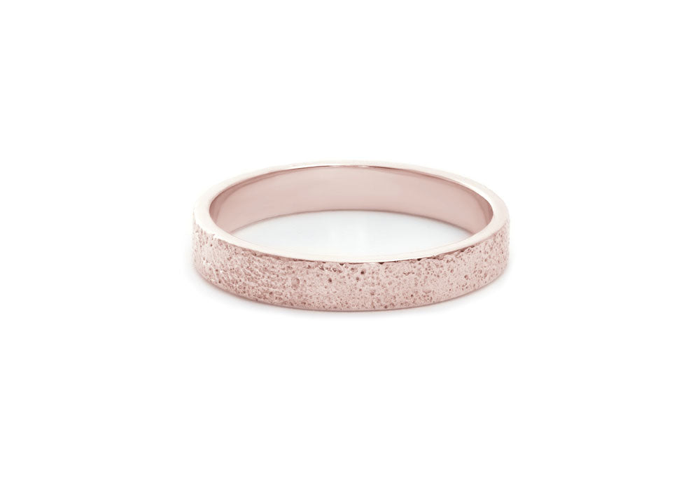 single crosspiece rose gold rings woman textured wedding ring