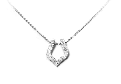 horse crosspiece necklace necklace woman hoof textured white gold pendant