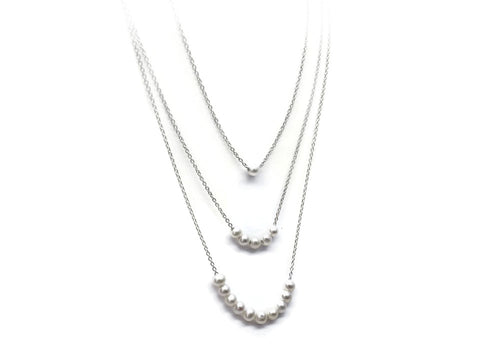 3 sterling silver pearl necklaces 10 snowballs