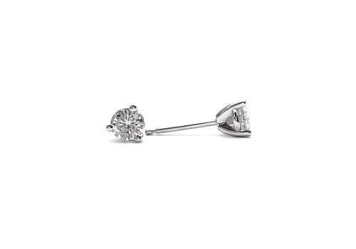 Charles and Colvard 3 claws earrings with moissanites