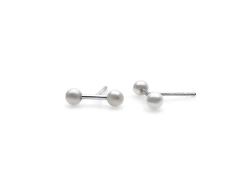 sterling silver and white pearl halter earrings