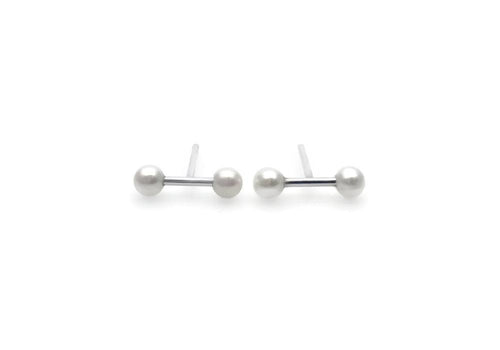 earrings sterling silver and white pearl halter earrings