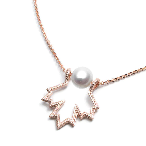 necklace maple leaf with rose gold bead chic Canada
