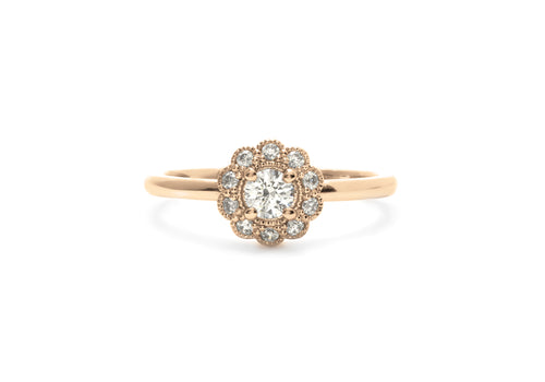 rose gold moissanite ring c is romantic