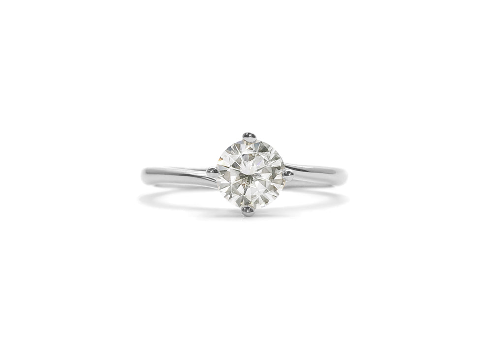 moissanite ring 50 points white gold embracing me