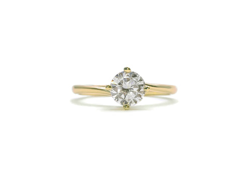 moissanite ring 50 points yellow gold embracing me