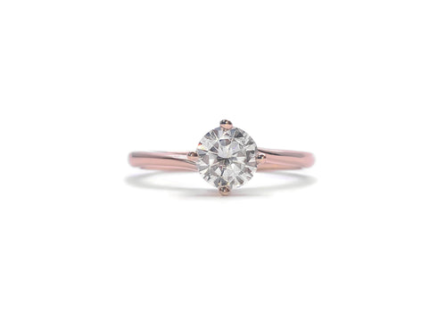 ring moissanite 50 points rose gold embracing me