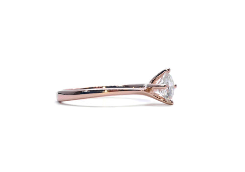 ring moissanite 50 points rose gold embracing me side