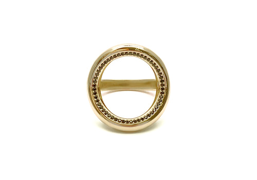 ring 56 spinels yellow gold face good karma