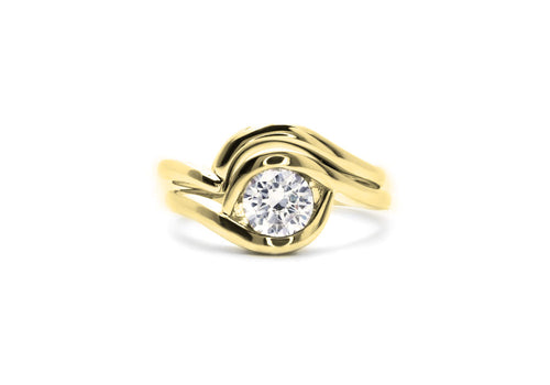 duo rings moissanite yellow gold at first glance